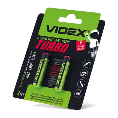 Батарейки лужні Videx AAA Turbo 2шт